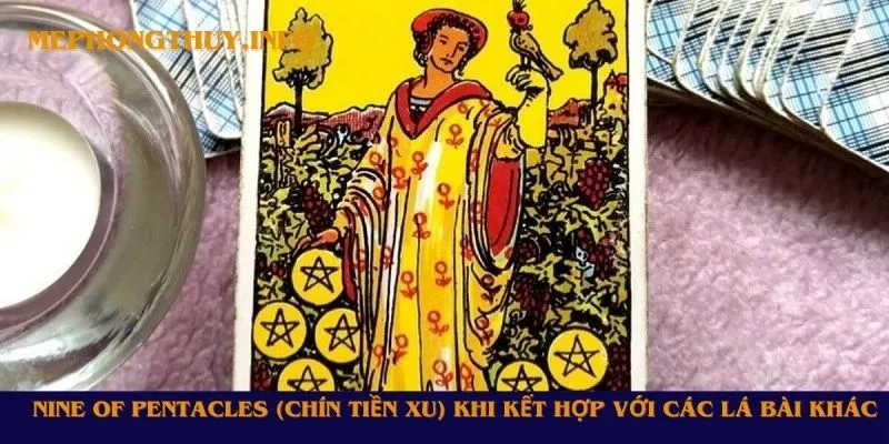 Nine of Pentacles (Chín Tiền Xu) khi kết hợp với các lá bài khác