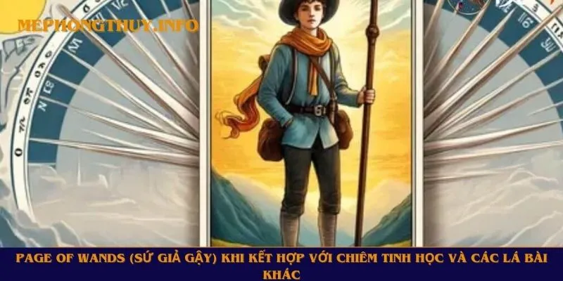 Page of Wands (Sứ Giả Gậy) khi kết hợp với chiêm tinh học và các lá bài khác